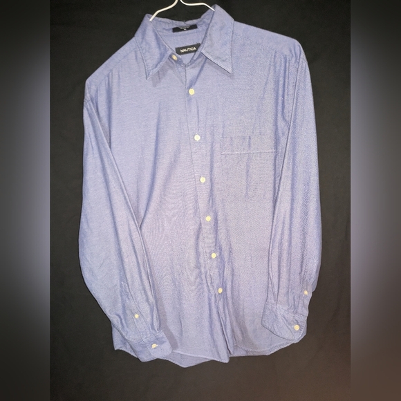 Men's Blue Naitica Striped Shirt - Picture 3 of 4
